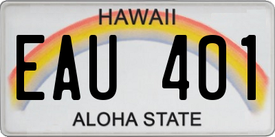 HI license plate EAU401