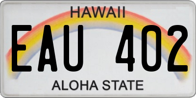 HI license plate EAU402