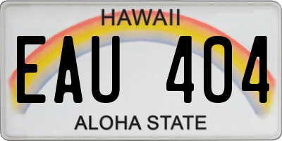 HI license plate EAU404