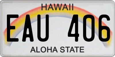 HI license plate EAU406