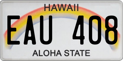 HI license plate EAU408