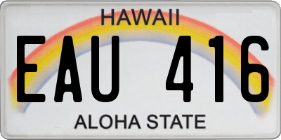 HI license plate EAU416