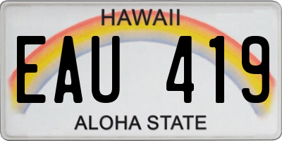 HI license plate EAU419
