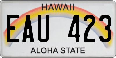 HI license plate EAU423