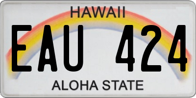 HI license plate EAU424