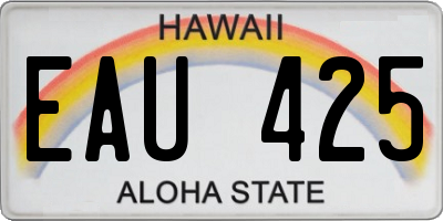 HI license plate EAU425