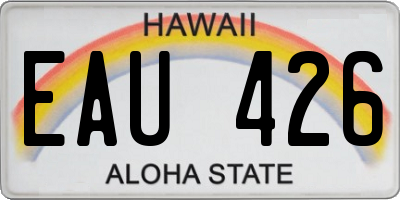 HI license plate EAU426