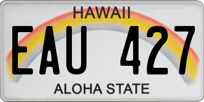 HI license plate EAU427