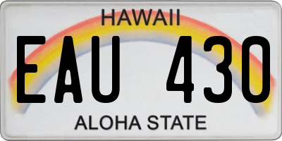 HI license plate EAU430