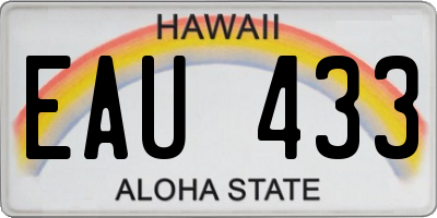 HI license plate EAU433