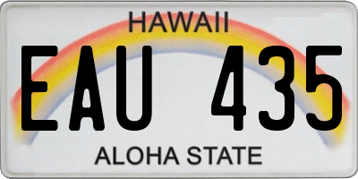 HI license plate EAU435