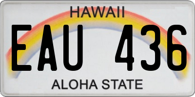 HI license plate EAU436