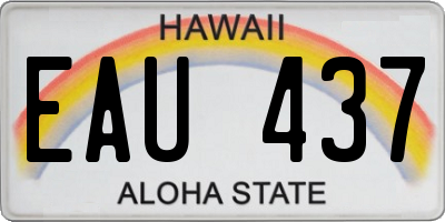 HI license plate EAU437