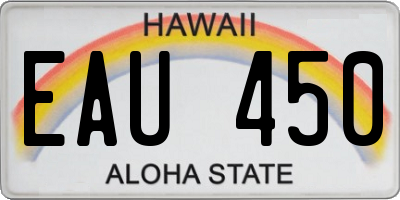 HI license plate EAU450