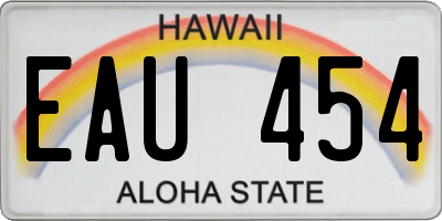 HI license plate EAU454