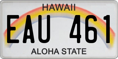 HI license plate EAU461