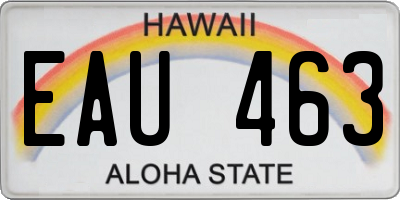 HI license plate EAU463