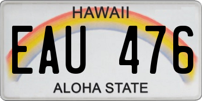 HI license plate EAU476