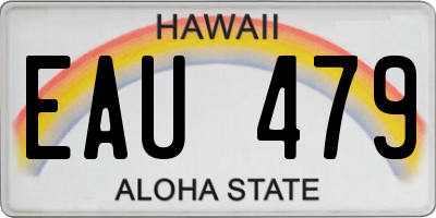 HI license plate EAU479