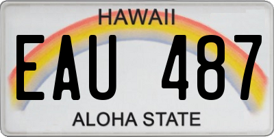 HI license plate EAU487