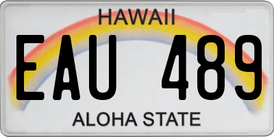 HI license plate EAU489