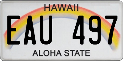HI license plate EAU497