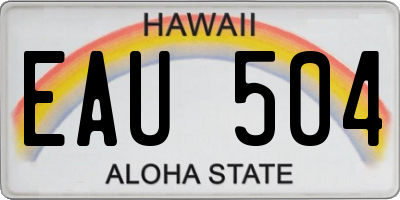 HI license plate EAU504