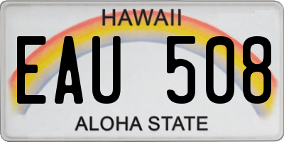 HI license plate EAU508