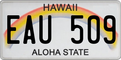 HI license plate EAU509