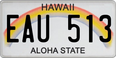 HI license plate EAU513
