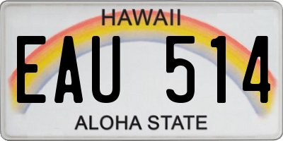 HI license plate EAU514