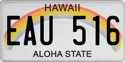HI license plate EAU516