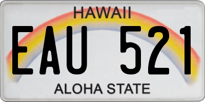 HI license plate EAU521