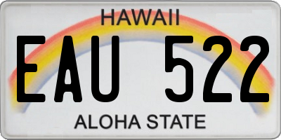 HI license plate EAU522