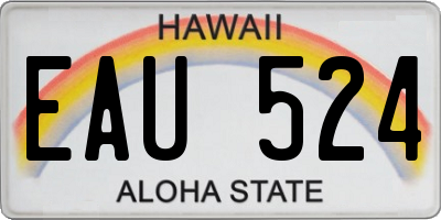 HI license plate EAU524