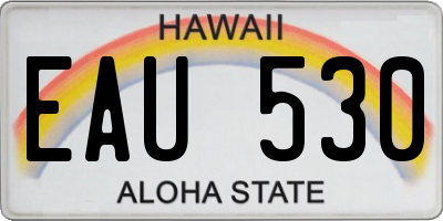 HI license plate EAU530