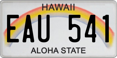 HI license plate EAU541
