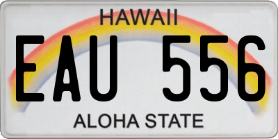HI license plate EAU556