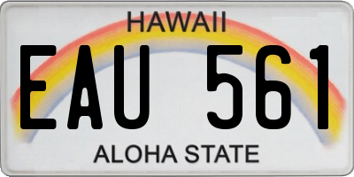 HI license plate EAU561