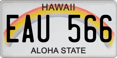 HI license plate EAU566