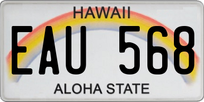 HI license plate EAU568