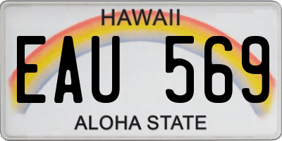 HI license plate EAU569