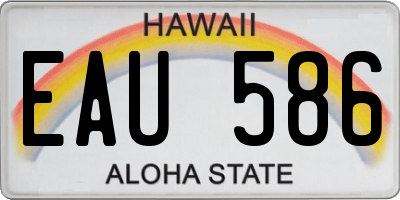 HI license plate EAU586