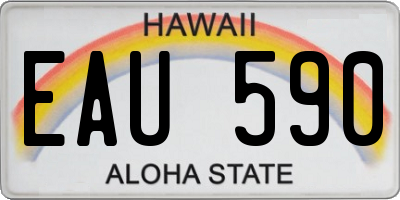 HI license plate EAU590