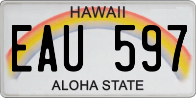 HI license plate EAU597