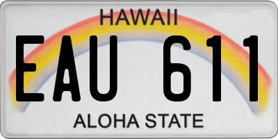 HI license plate EAU611
