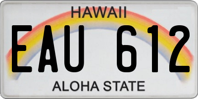 HI license plate EAU612