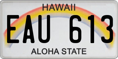 HI license plate EAU613