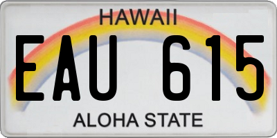 HI license plate EAU615