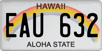 HI license plate EAU632